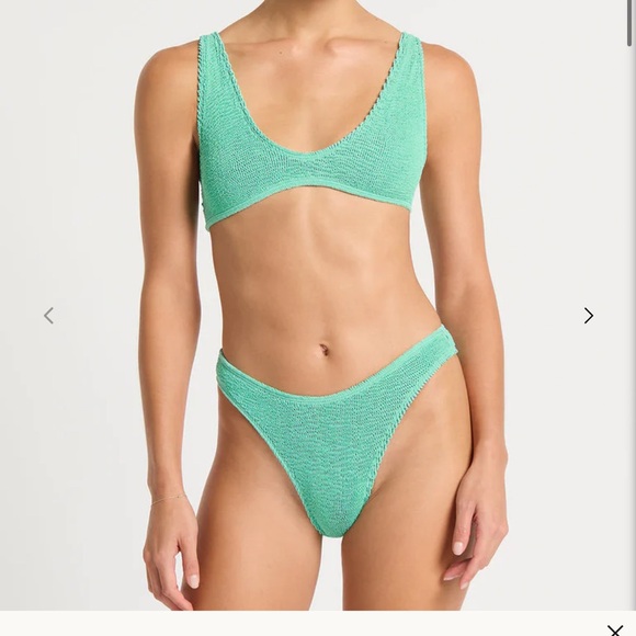 Bond-eye Mint Teal Scene Top and Scout Bottoms Teal Bikini Set ONE SIZE - Picture 1 of 3